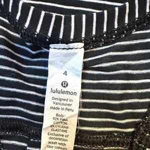 Like New Lululemon athletica Black and White Striped Tank Top